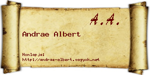 Andrae Albert névjegykártya